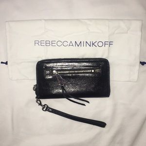 Black Rebecca Minkoff Zipper Wristlet w/ Dust Bag